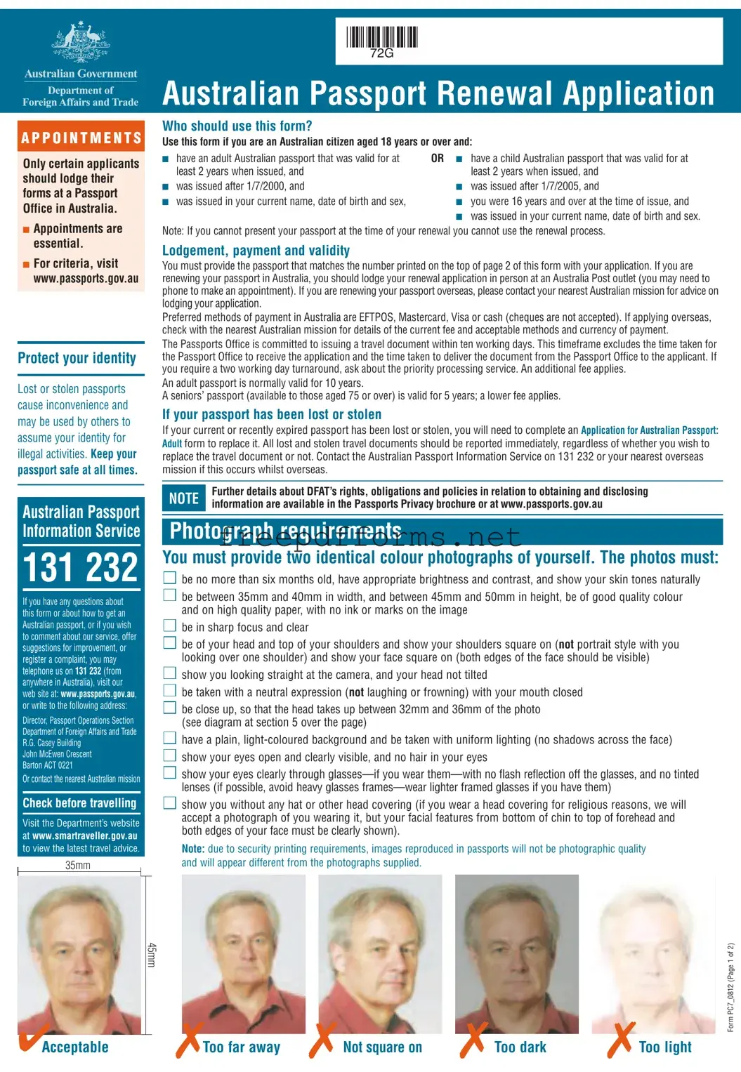 Fill a Valid Australian Passport Renewal Template