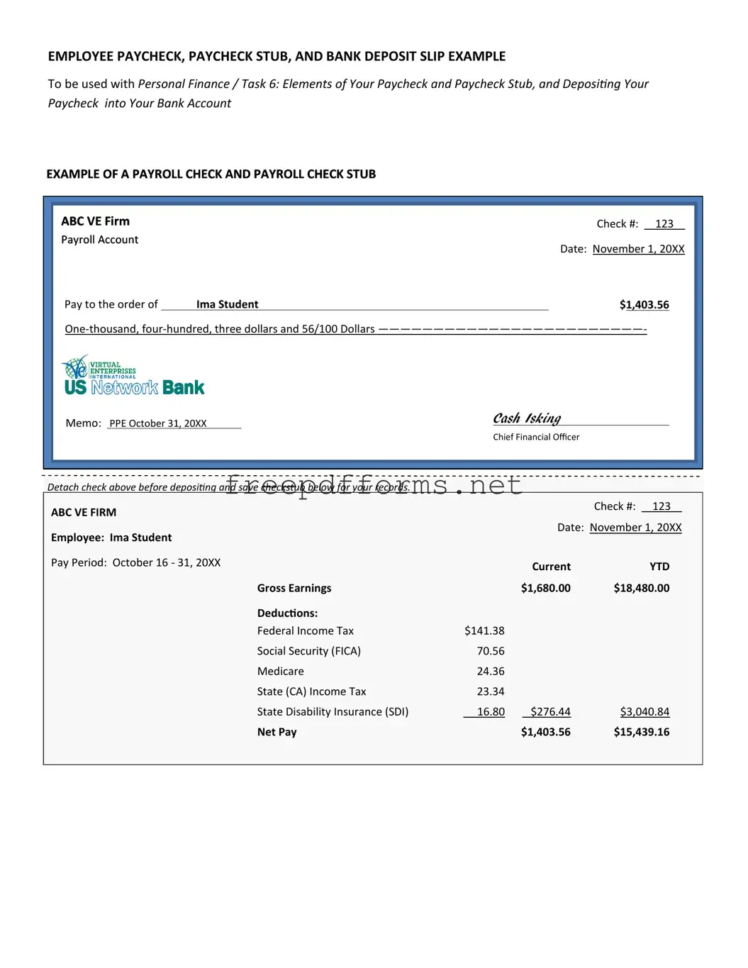 Fill a Valid Payroll Check Template