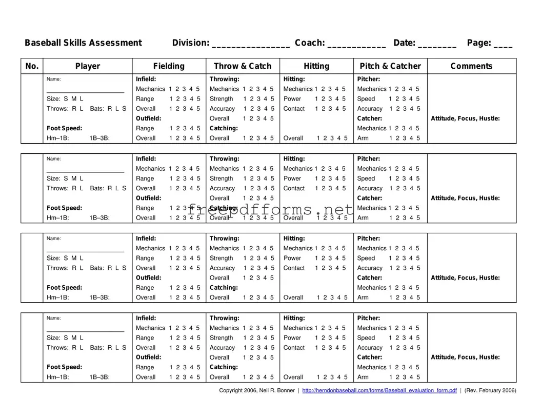 Fill a Valid Baseball Assessment Template