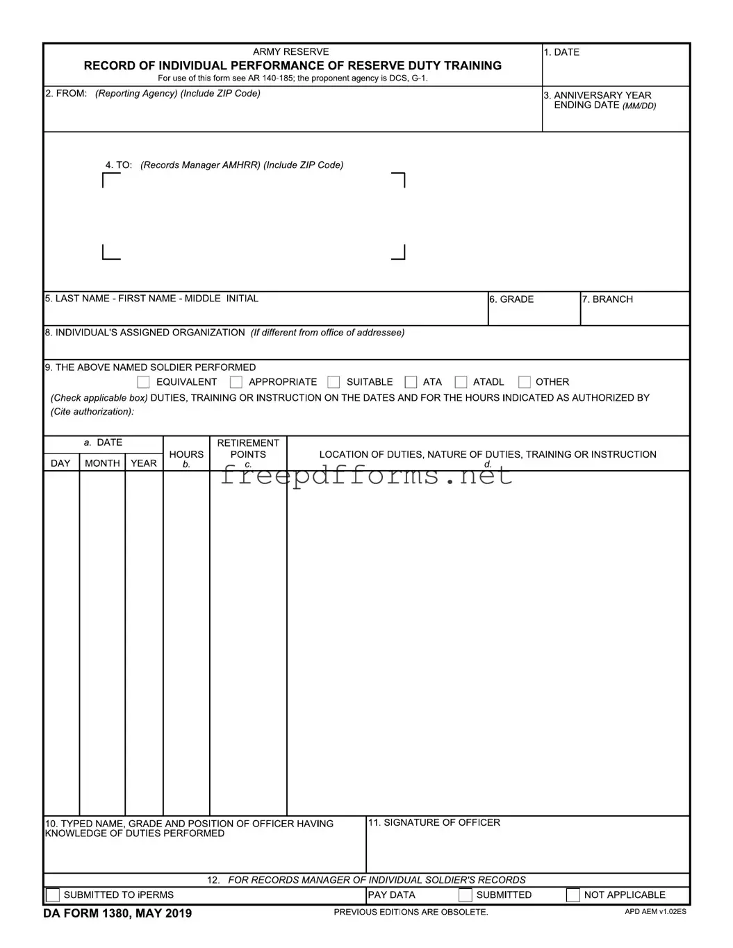 Fill a Valid Da 1380 Template