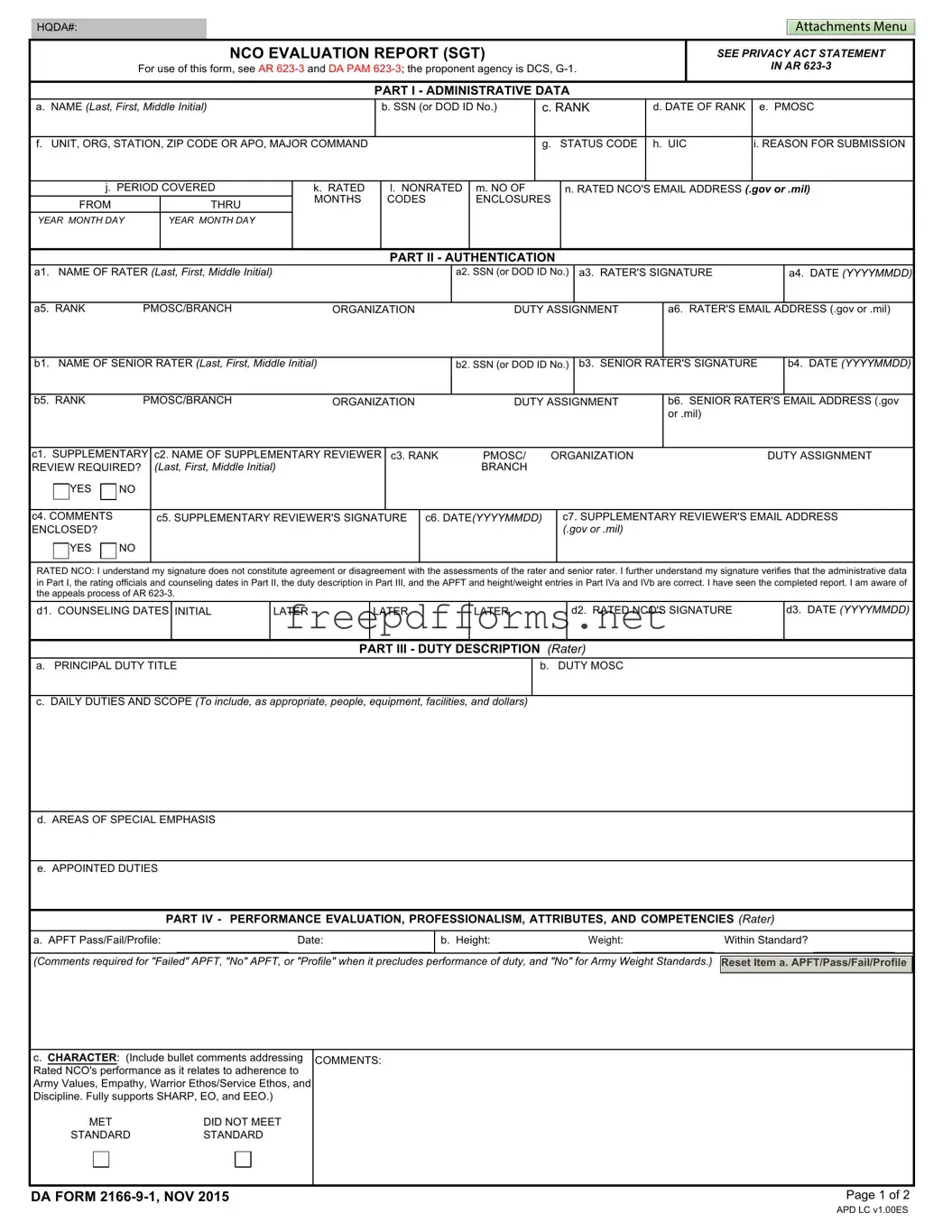 Fill a Valid Da 2166 9 1 Template
