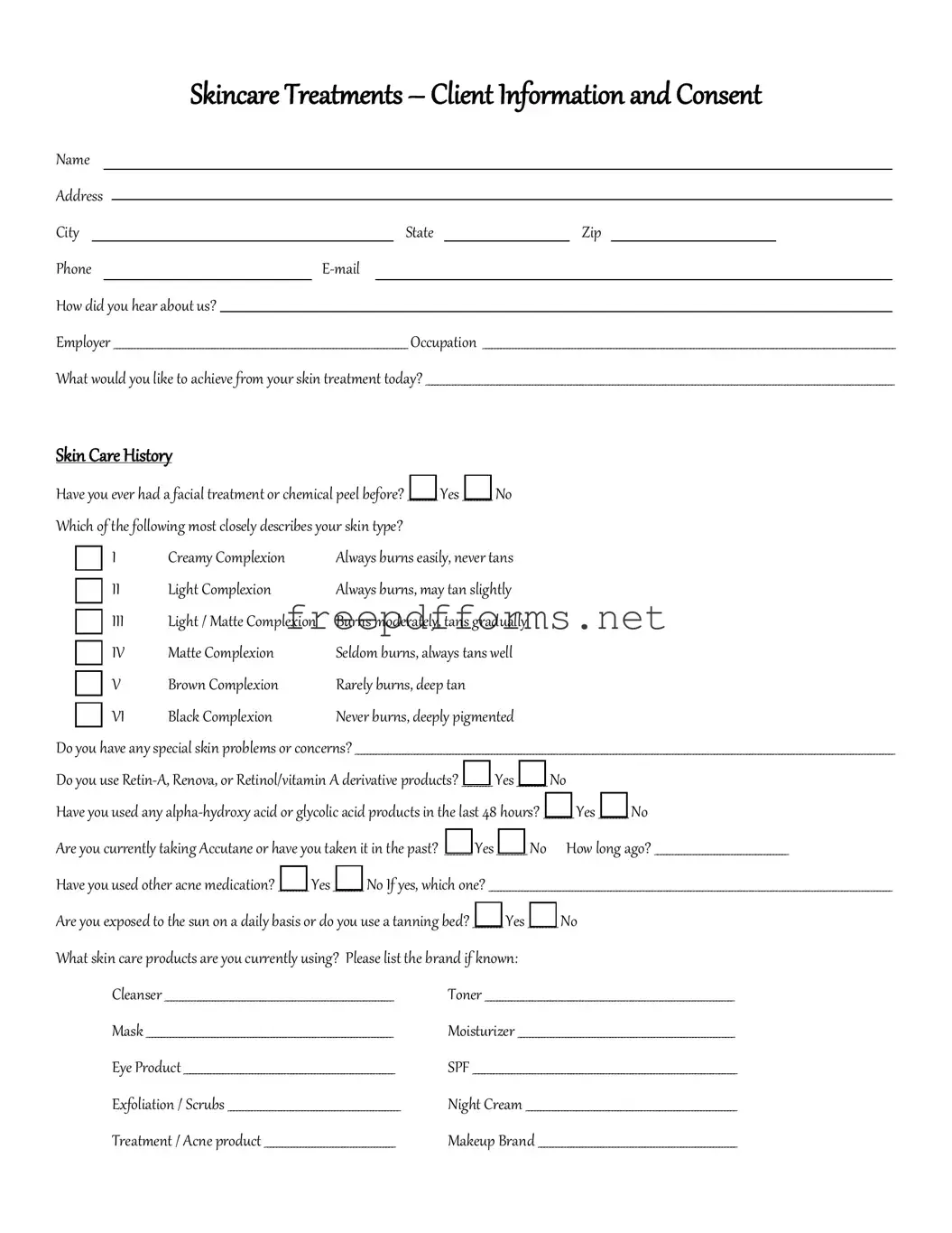 Fill a Valid Facial Consent Template