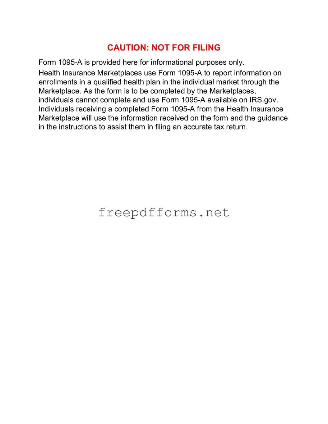 Fill a Valid IRS 1095-A Template