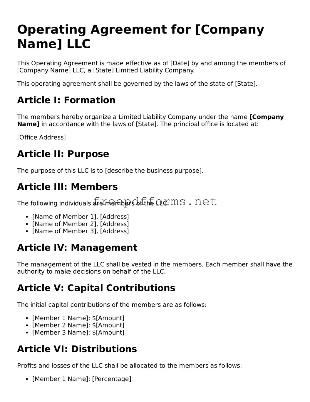 Operating Agreement Template