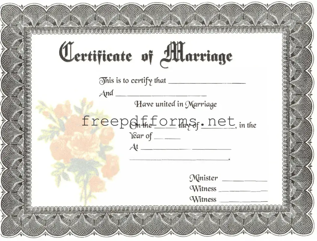 Fill a Valid Marriage Certificate Template