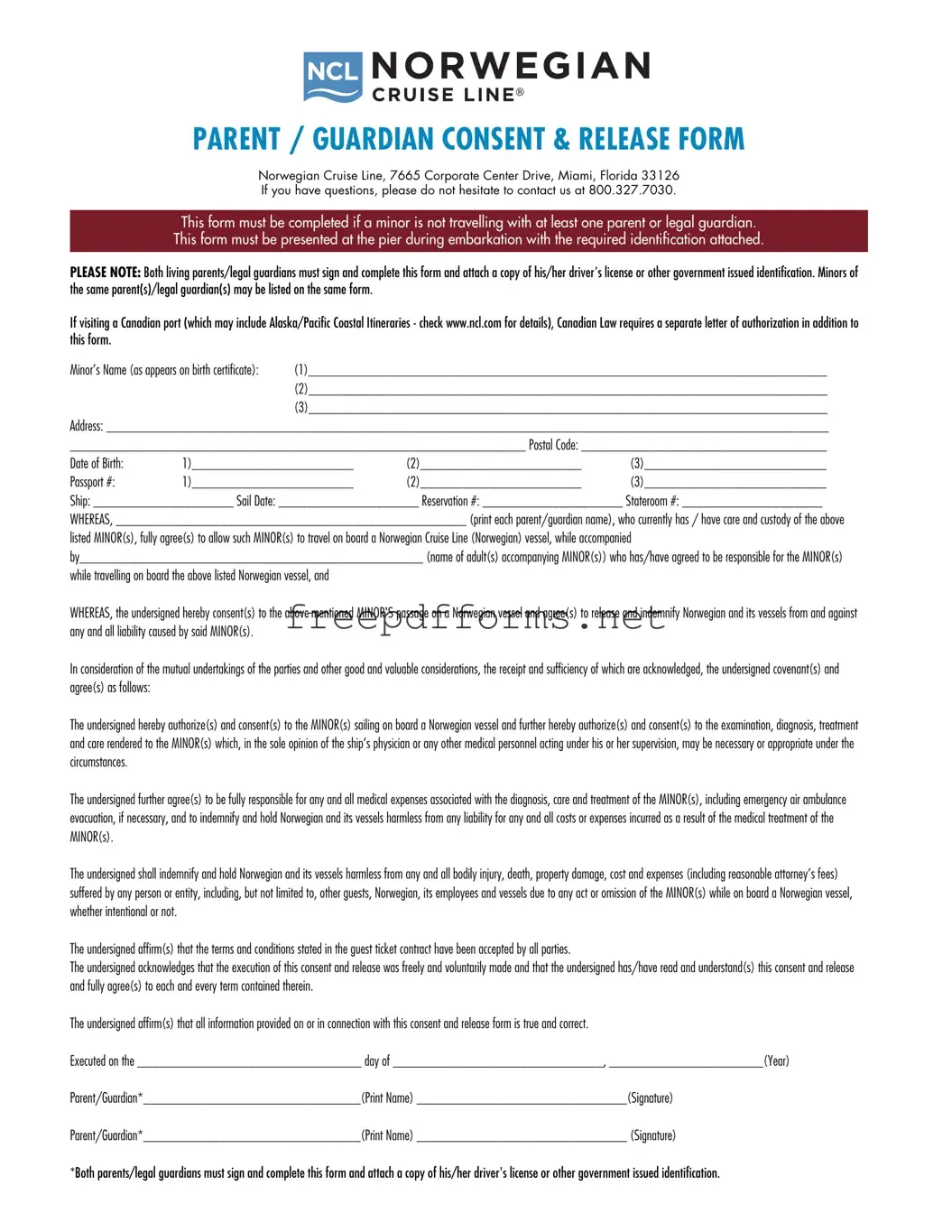 Fill a Valid NCL Parental Consent Template
