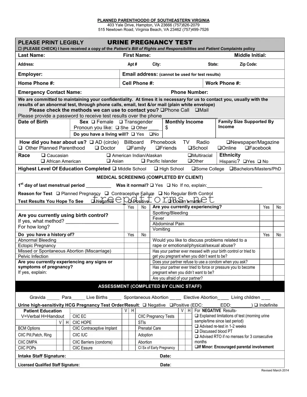 Fill a Valid Planned Parenthood Proof Template