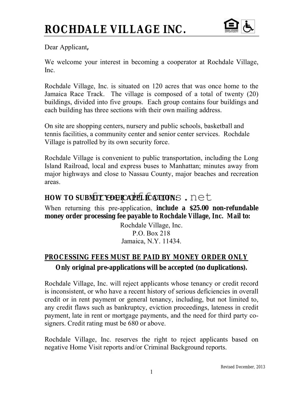 Fill a Valid Rochdale village application Template