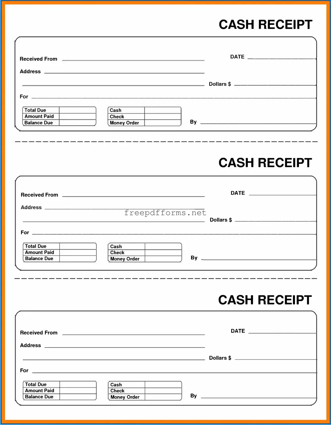 Fill a Valid Cash Receipt Template