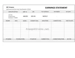 Fill a Valid Independent Contractor Pay Stub Template