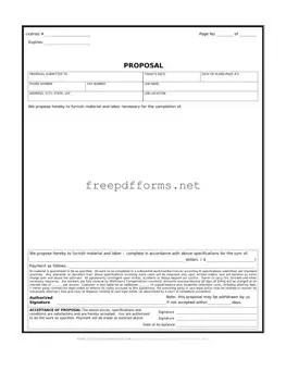 Fill a Valid Construction proposal form Template