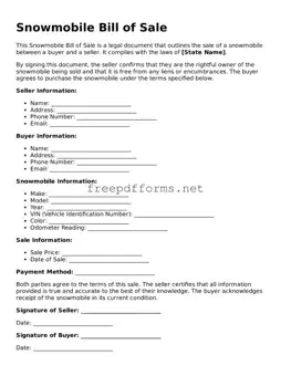 Snowmobile Bill of Sale Template