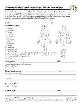 Fill a Valid Cna Shower Sheets Template