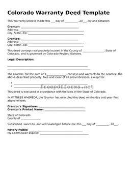 Free Deed Form for Colorado State