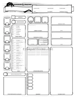 Fill a Valid Dnd Character Sheet Template