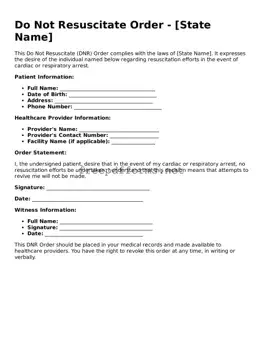 Do Not Resuscitate Order Template