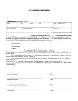 Fill a Valid Employee Advance Template