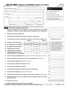 Fill a Valid IRS 941 Template