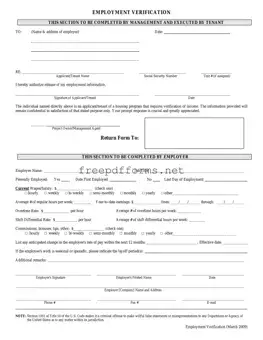 Fill a Valid Employment verification form Template