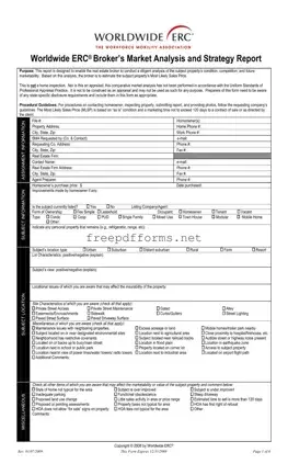 Fill a Valid Erc Broker Market Analysis Template