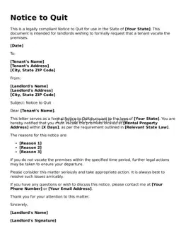 Notice to Quit Template