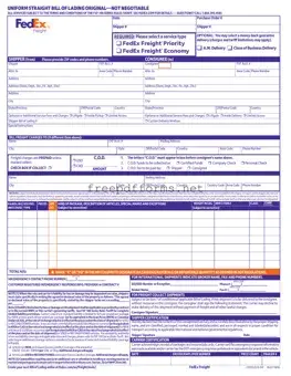 Fill a Valid Fedex Bill Of Lading Template