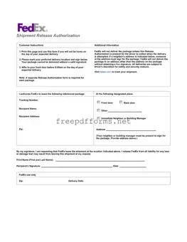 Fill a Valid Fedex Release Template
