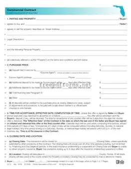 Fill a Valid Florida Commercial Contract Template