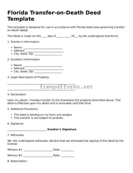 Free Transfer-on-Death Deed Form for Florida State
