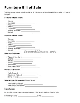 Furniture Bill of Sale Template