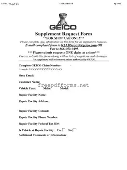 Fill a Valid Geico Supplement Request Template