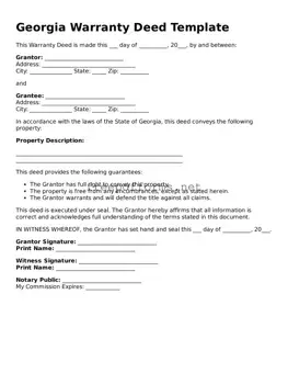 Free Deed Form for Georgia State