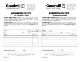 Fill a Valid Goodwill donation receipt Template