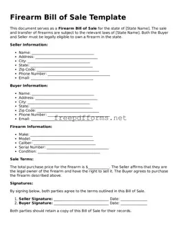 Firearm Bill of Sale Template