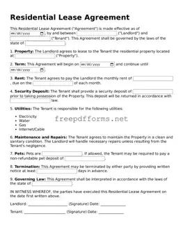 Residential Lease Agreement Template