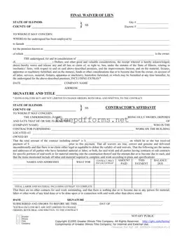 Fill a Valid Illinois Final Waiver Of Lien Template