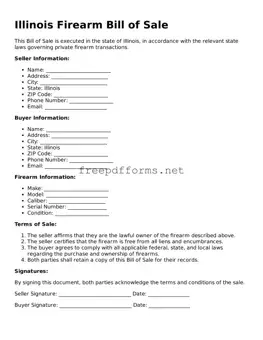 Free Firearm Bill of Sale Form for Illinois State