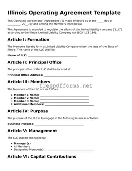 Free Operating Agreement Form for Illinois State