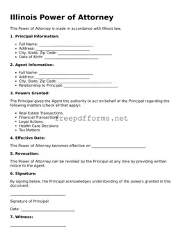 Free Power of Attorney Form for Illinois State