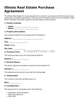Free Real Estate Purchase Agreement Form for Illinois State
