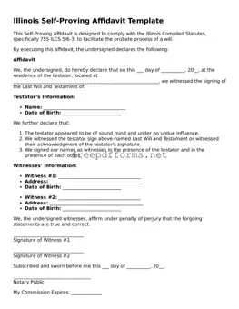 Free Self-Proving Affidavit Form for Illinois State