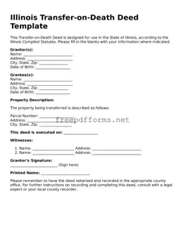 Free Transfer-on-Death Deed Form for Illinois State