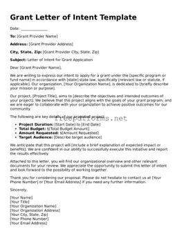 Grant Letter of Intent Template