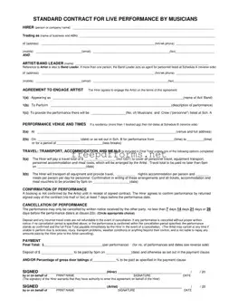 Fill a Valid Live Performance Contract Template