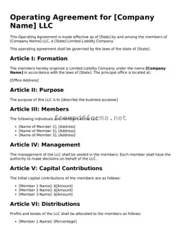 Operating Agreement Template