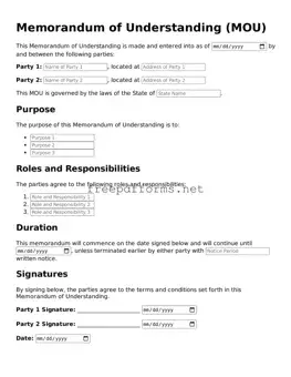 Memorandum of Understanding Template
