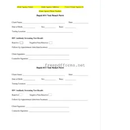 Fill a Valid Negative Hiv Test Template