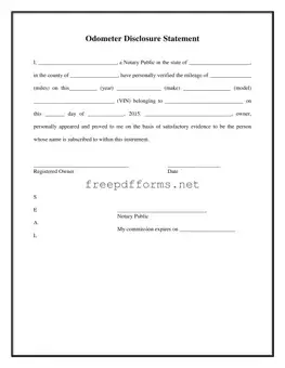 Fill a Valid Notarized Odometer Statement Template