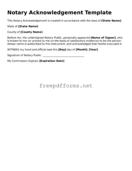 Notary Acknowledgement Template
