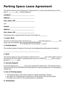 Parking Space Lease Agreement Template